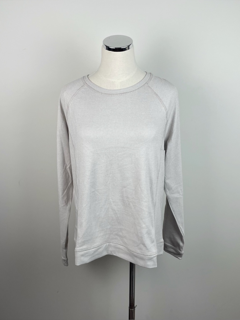 Avalanche Tan White Stripe Long Sleeve Shirt Top Women Large Outdoor Casual